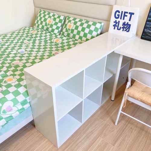 书柜八格色格架置QIC物架子柜床边隔断柜柜半包围书白收纳柜子储