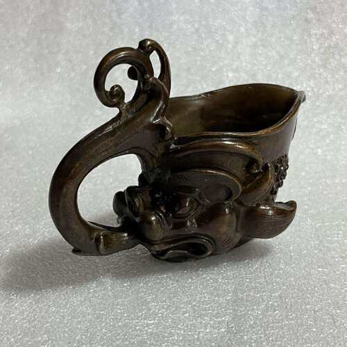 青铜觥古玩爵杯复古龙爵酒杯仿古酒樽尊帝王杯客厅酒柜装饰道具摆