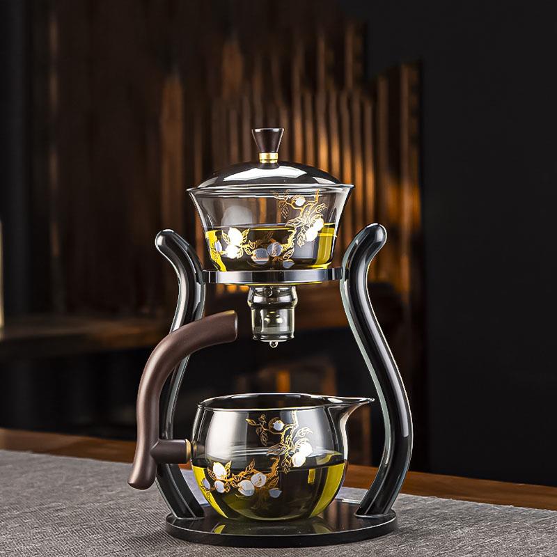 轻奢懒人茶具套组家用磁吸全自动玻璃功夫茶具高档茶杯小型泡茶壶