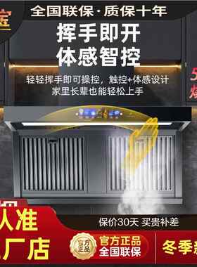 万宝变频大吸力电机抽油烟机家用7字顶侧双吸自清洗小智语音烟机