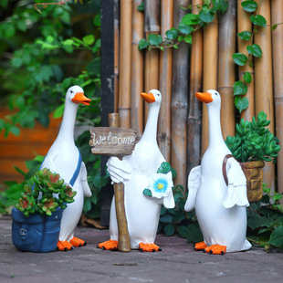 户外花园庭院装饰仿真鸭子摆件动物雕塑水池假山池塘造景鱼缸装饰