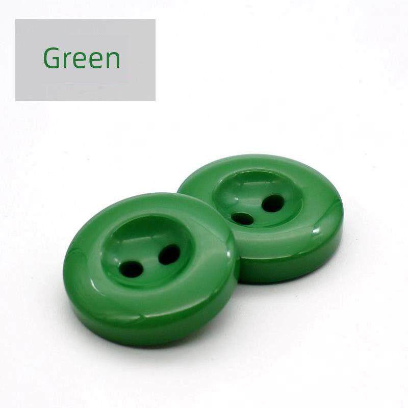 高档两眼扣圆形扣子大红绿色姜黄色百搭呢大衣扣外套扣女树脂纽扣