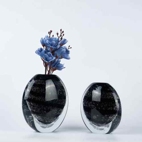 现轻奢摆高档22320琉璃玻璃花瓶件客厅玄关花餐代桌插花艺术摆件