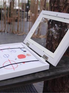 跨境20230220热销翻盖收纳存储式儿画纳童木制画框可150张儿童放