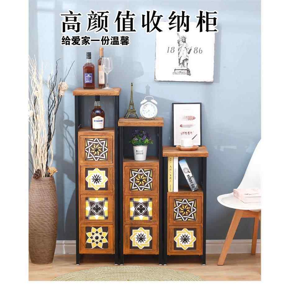铁柜艺斗柜卧室收柜客厅储物纳柜美式易实木窄床2302头小型复古简