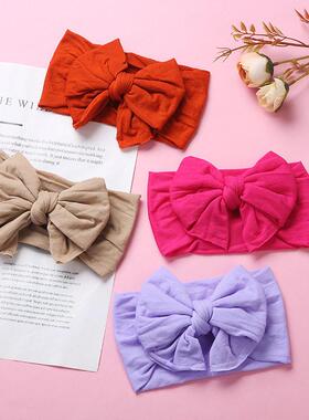 Bowtie headband with double layered knot wide headband头带