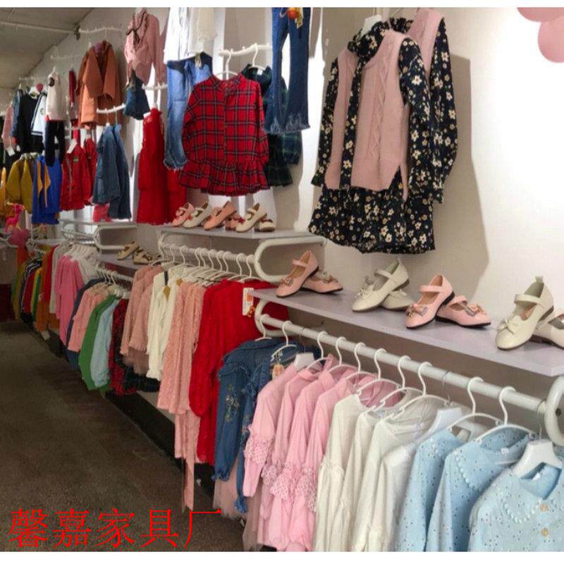 上墙衣架展示架服装店货架正侧挂衣架上墙衣服架童装多功能