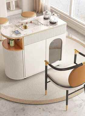 KYE奶油岩可移动茶台家用阳台自烧水板茶桌网红动轻奢简约客厅风