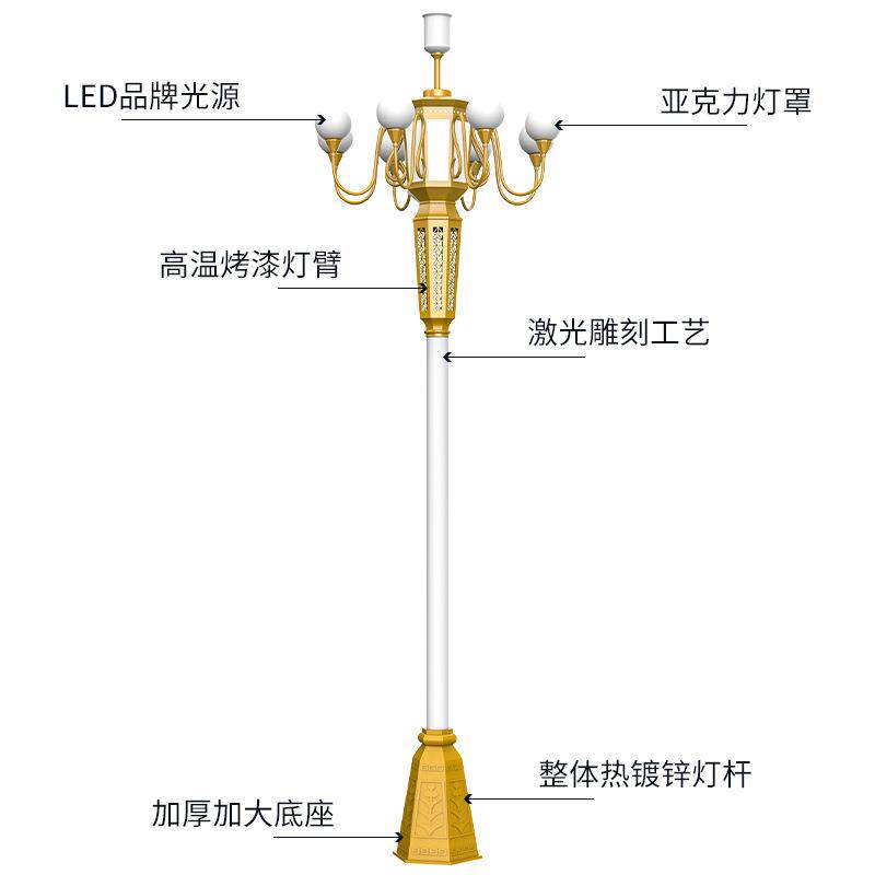 玉兰灯10米8叉9火厂家直销LED路灯市政广场玉兰灯户外道路景观灯