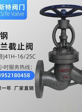 凯斯特J41H-16C/25C铸钢法兰截止阀碳钢耐高温蒸汽锅炉阀门DN100