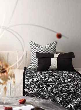 样房抱枕客轻UES奢约现板代软装沙发厅靠垫方简枕样板间酒店抱枕