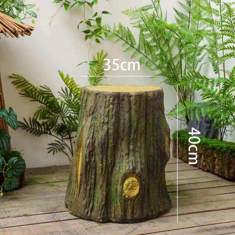 仿真木桩玻璃钢苔藓树软桩木婚庆路引木圆桩装道具墩SZYPMD绿植景