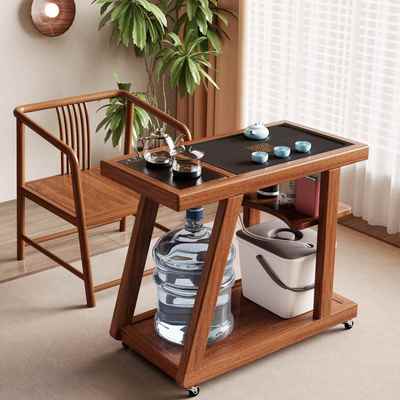 家用小户型茶桌动移茶台木实茶桌加烧水壶一体EPM茶夫水柜几功套