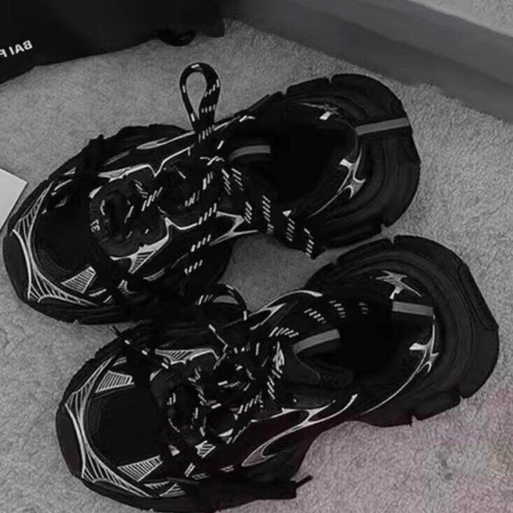 巴黎3xl黑色老爹鞋男款厚底增高鞋子潮牌新款秋季休闲运动鞋女潮