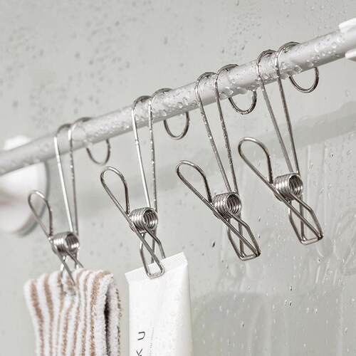 Stainless Steel Hook Clips, Long-Tailed Hangers with Hooks,