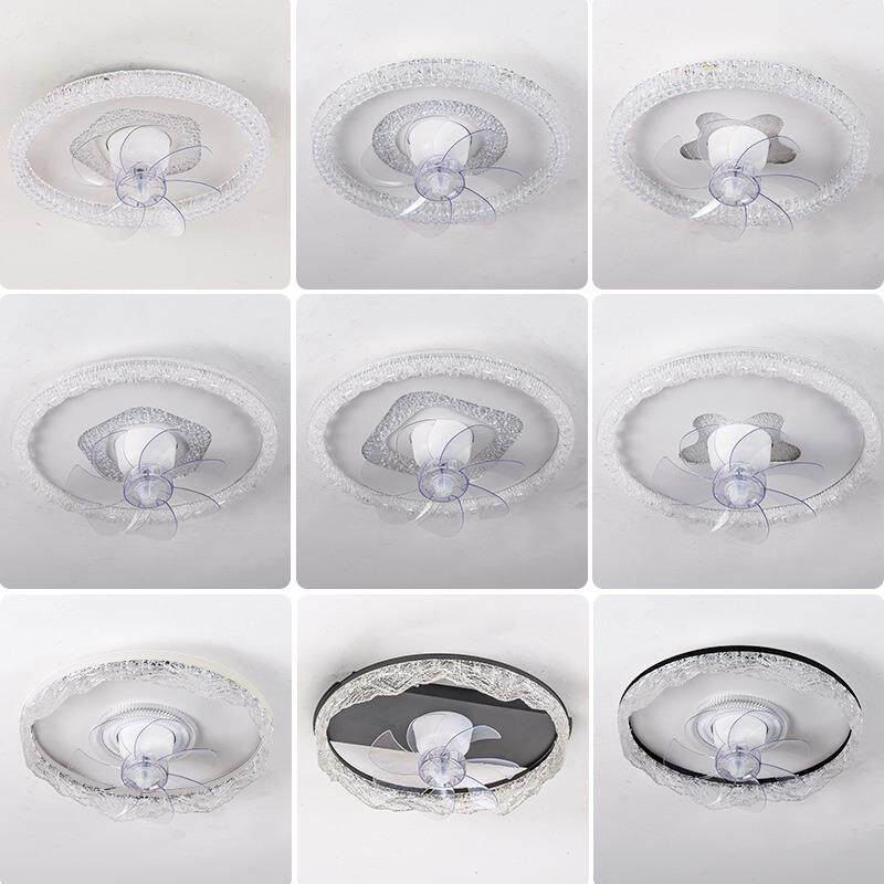 室吸顶灯风扇灯摇头静音卧能语音儿童房大智风山407一体电扇中灯