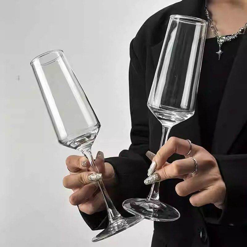 法国博客高香槟杯起泡甜葡萄酒杯浪漫仪式葡萄酒杯鸡尾酒杯