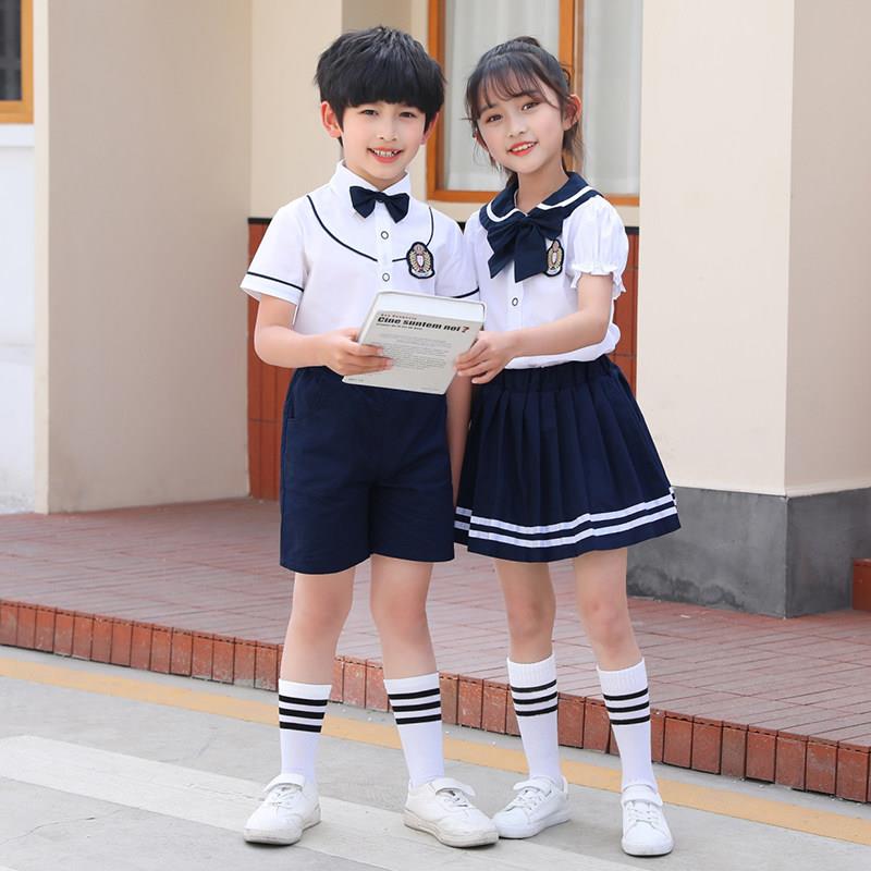 儿童学院风演出服男女童夏季套装幼儿园合唱班服小学生毕业照校服