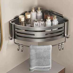 模范夫人卫生间置物架免打孔加高三角篮浴室厕所置物架壁挂式转角