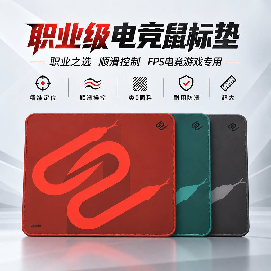 LEIZHEN职业级鼠标垫FPS电竞游戏细面顺滑控制超大桌垫类零加厚
