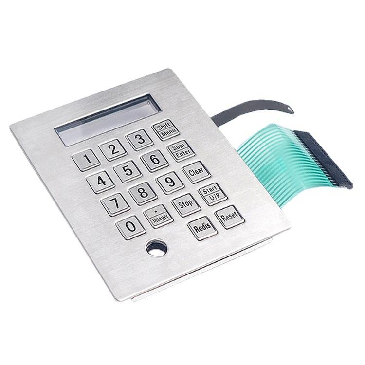 现货工业数字金属键盘 304不锈钢防进水适用加油机取款机快递柜