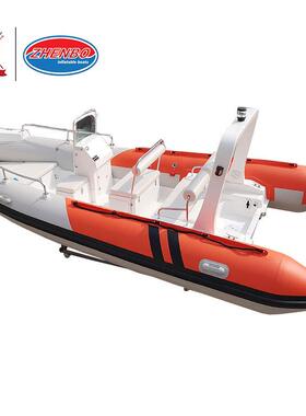 RIB玻璃钢充气船橡皮艇钓鱼船玻璃钢冲锋舟充气船消防救援冲锋艇