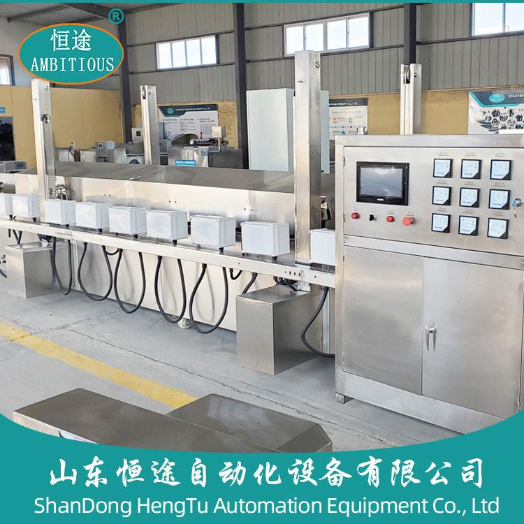 炸凤爪全自动油炸机莲藕圆子鱼丸油炸大型设备蚕蛹温油炸线机械