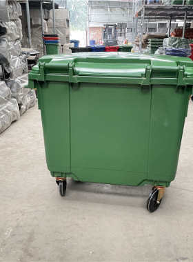 大号660L垃圾桶小区物业户外公园可手推垃圾清运环卫可移动塑料桶