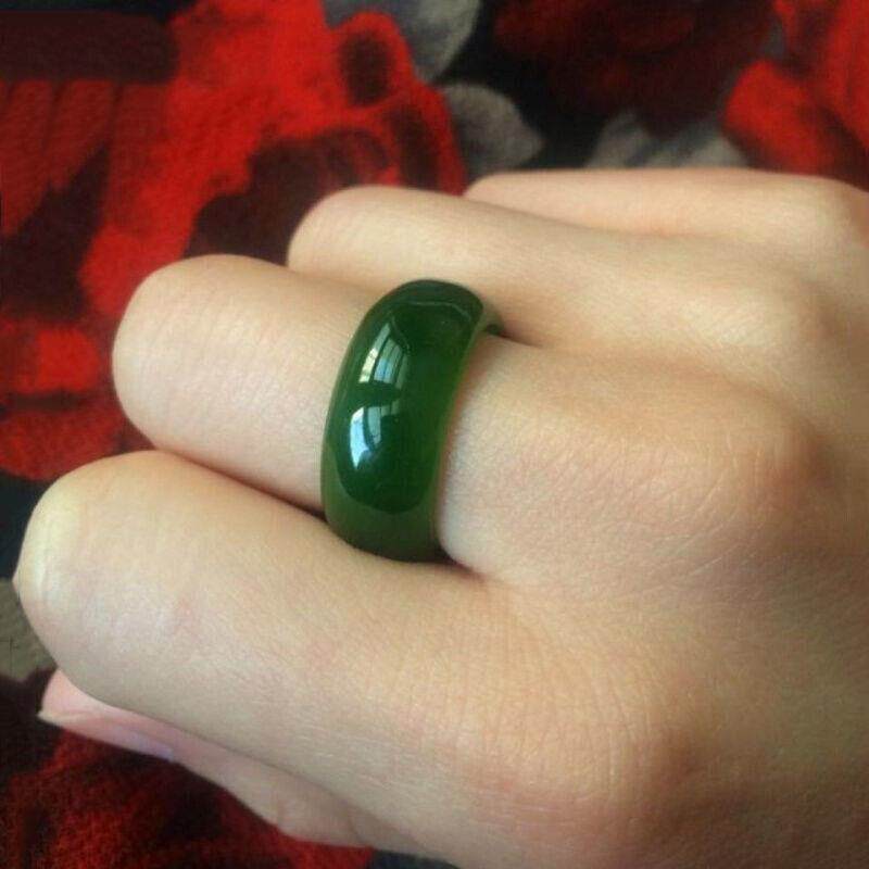 赌神同款戒指碧玉戒指和田玉菠菜绿戒指男女戒指打麻将和田玉戒指