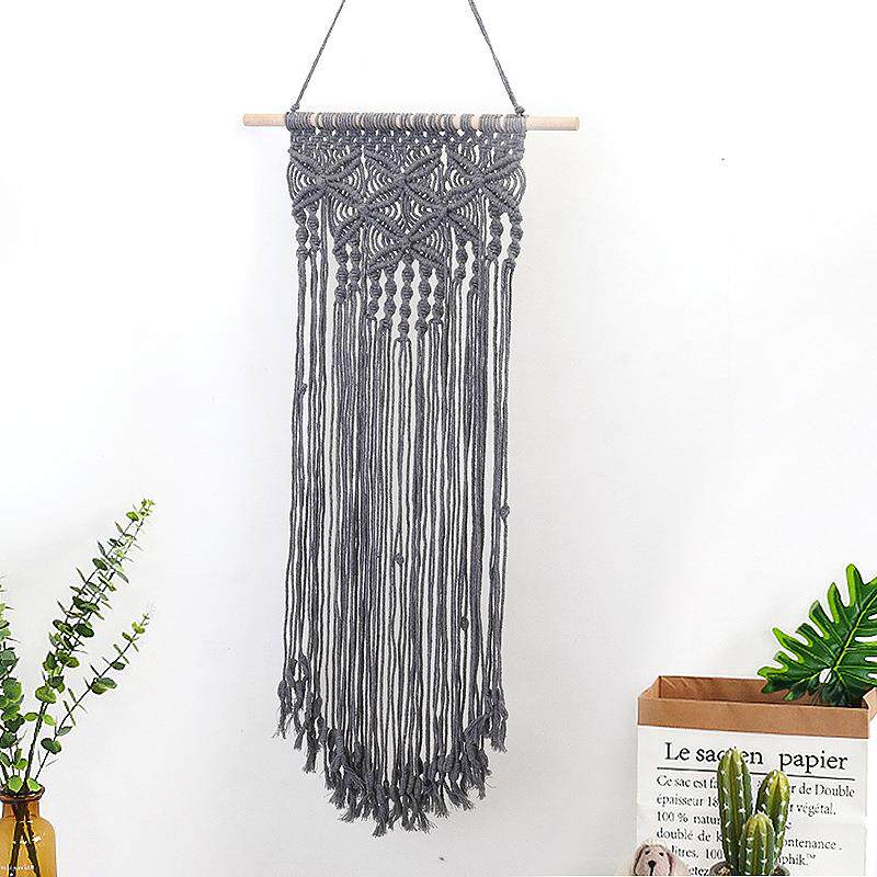 波西米亚风情棉绳挂毯手工编织蝴蝶花卉壁式民宿室内室外壁挂