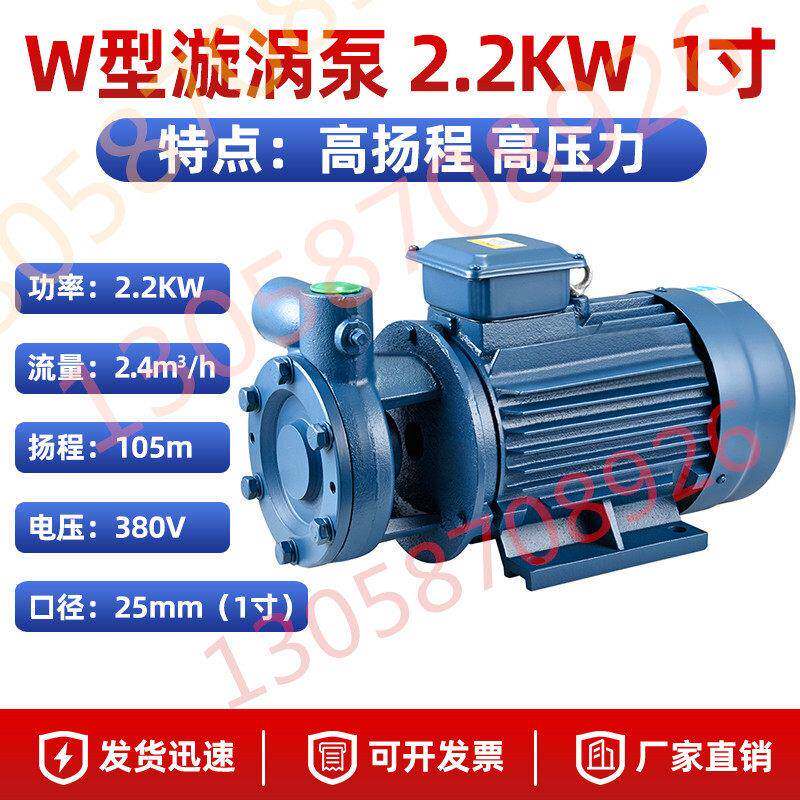 一寸口径2.2KW三相单级漩涡旋涡泵增压泵高压泵锅炉给水补水泵