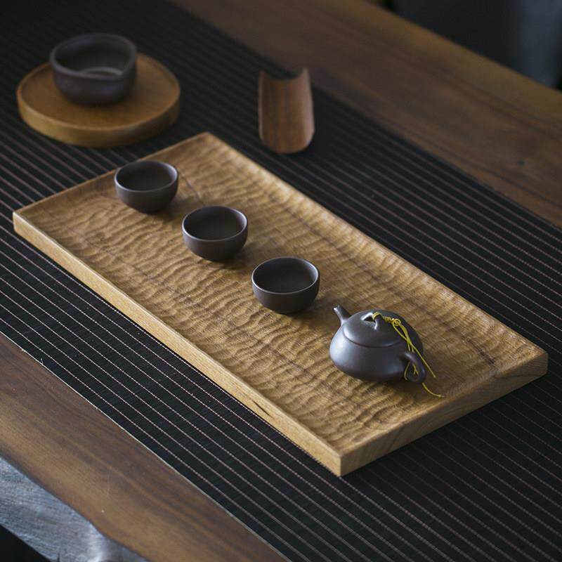 缅甸柚木茶盘家用托盘办公室长方形干泡台日式整块原木实木茶台