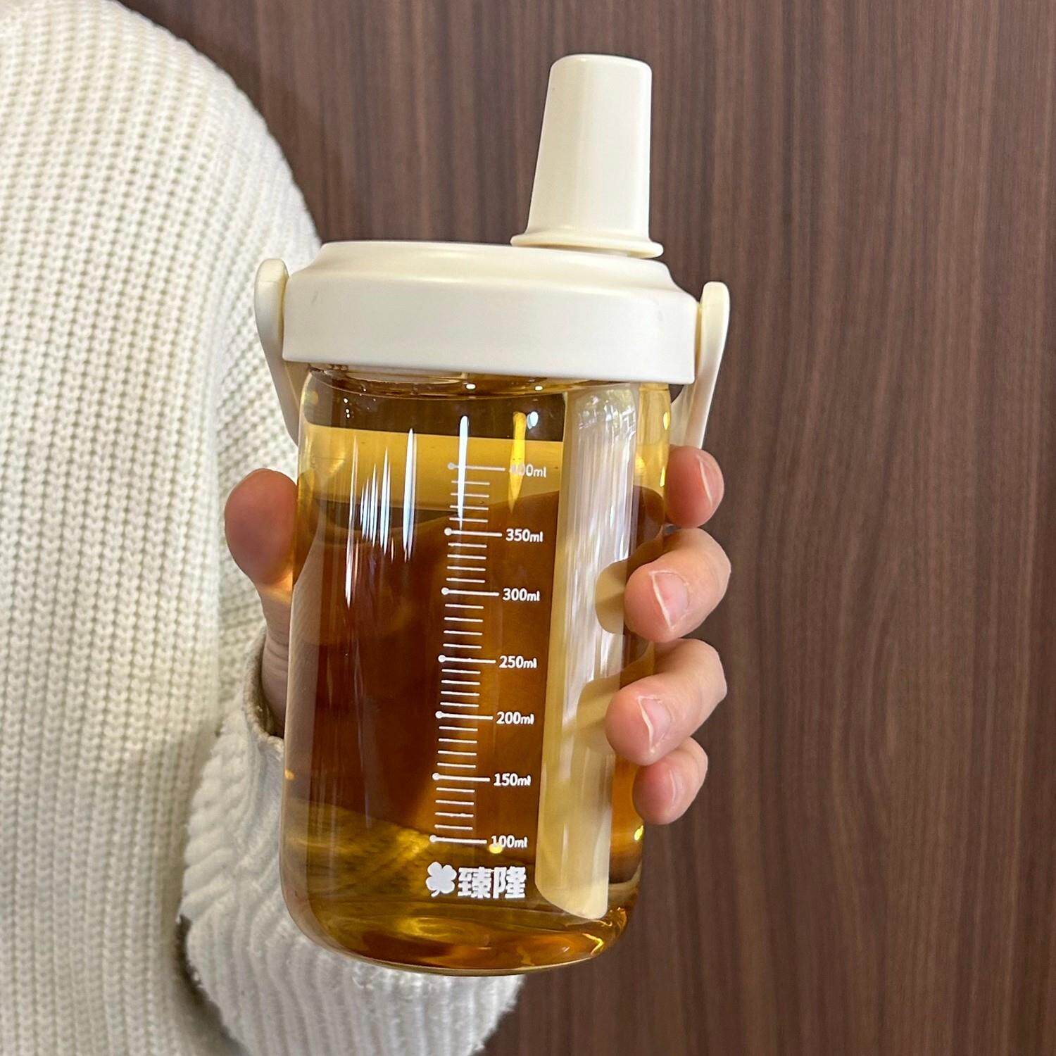 早餐专用牛奶杯豆浆杯耐高温上班族外带杯套便携玻璃带刻度杯