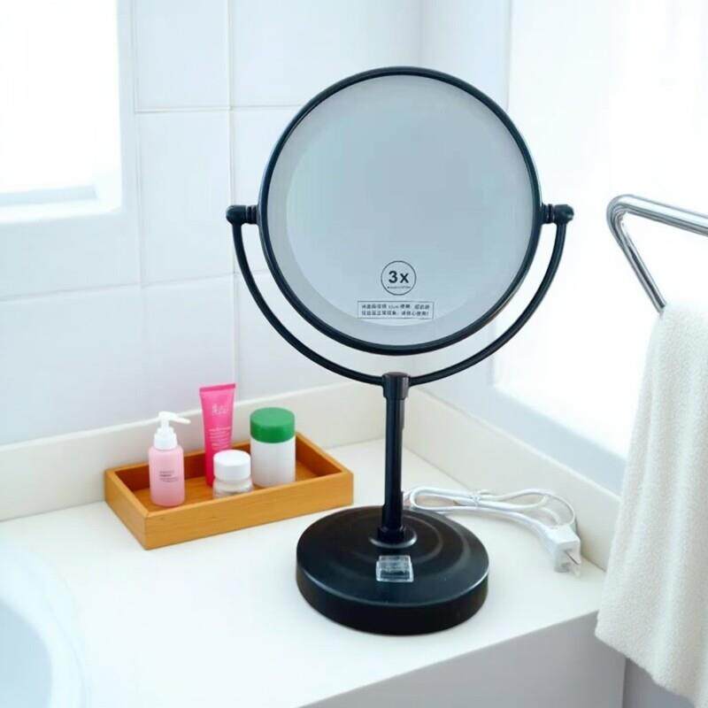 化妆镜台式放大桌面家用带灯智能LED灯补光美妆镜双面镜子