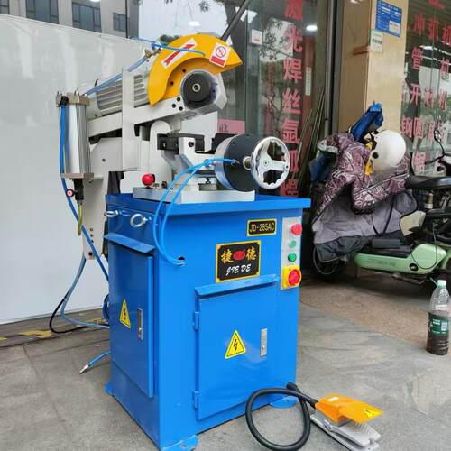捷德JD-285AC气动半自动切管机45度圆锯机不锈钢无毛刺水冷切割机