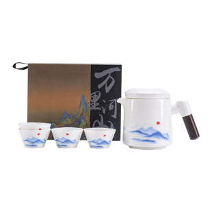 新款 一壶四杯带罐带茶盘露营外出功夫茶具 陶瓷户外便携式 茶具套装