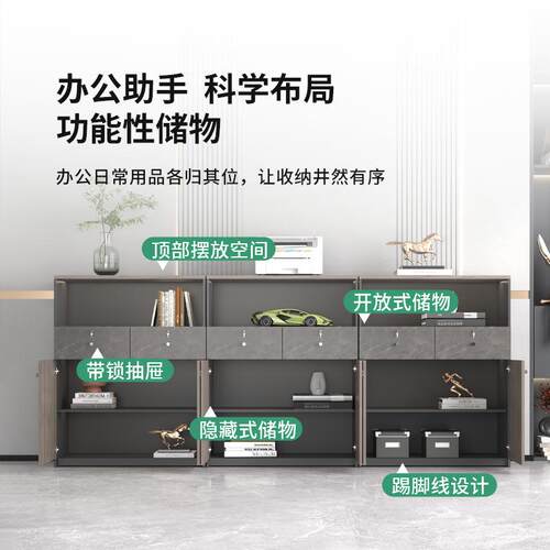 办件公储室矮柜办公文柜X1217111物柜收纳靠墙抽简屉约现代隔断木