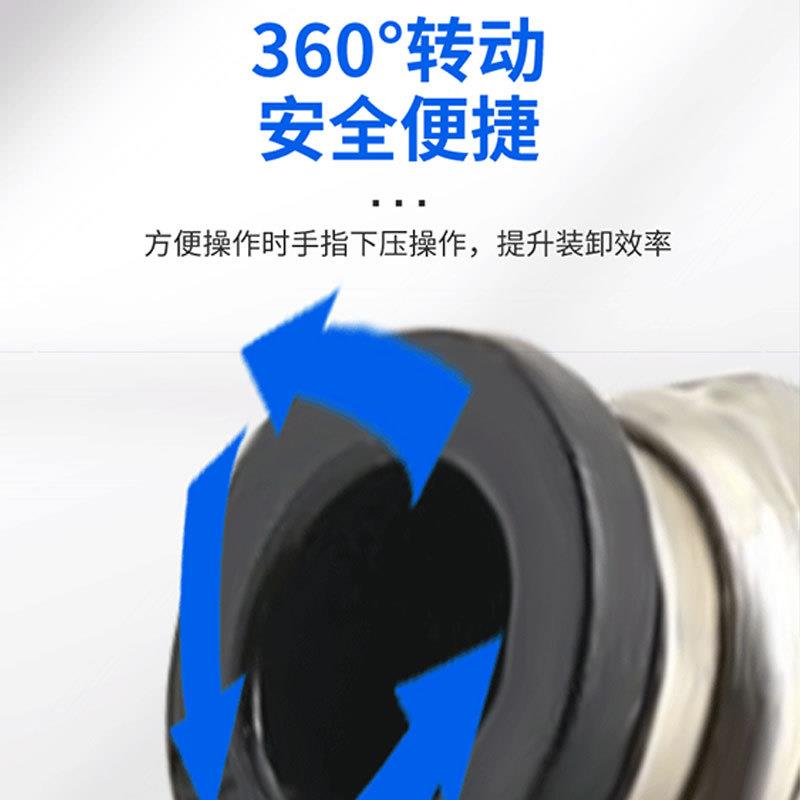 英制直L快插气管接头PC/265P1/40-13/8-021/2-通03黑色螺纹直通