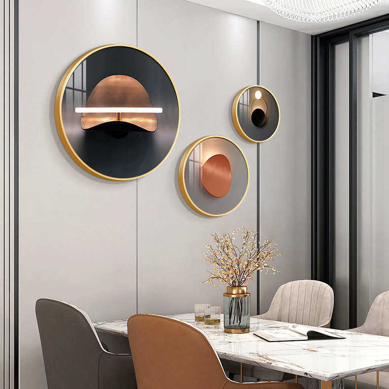 现代简约餐厅装饰画轻奢创意饭厅背景墙挂画北欧大气圆形组合壁画,家居饰品,现代装饰画,淘宝优惠券,粉丝福利购,淘宝优惠卷