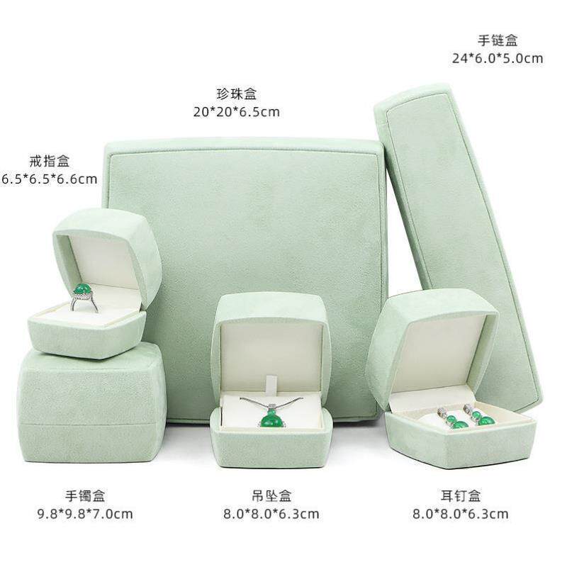 高级品饰盒戒盒收戒指钻盒婚礼对戒白AHD1109色带盖吊坠纳盒盒子