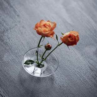 饴琉璃手工山气泡高小花茶道配件简ys-xhq器脚约家居装饰花插花艺