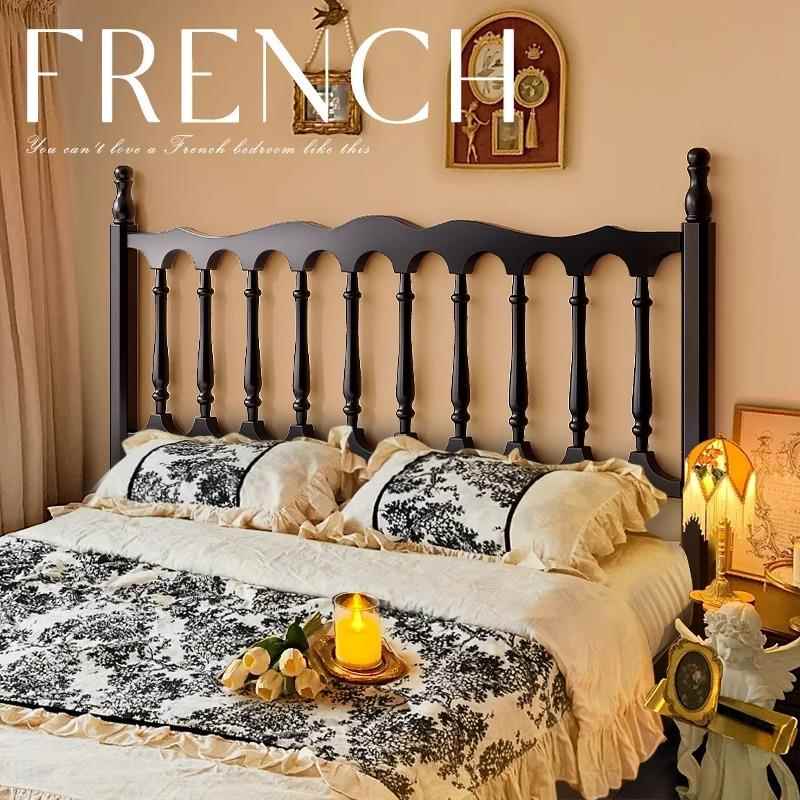 美式全实木床复古黑色现代简约主卧1.5m1米8双人床民宿法式温莎床