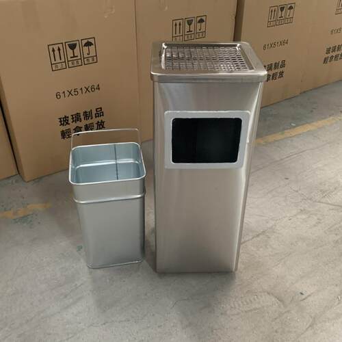 新款直销酒店垃圾桶大堂立式不锈钢带烟灰缸商用宾馆走廊ktv电梯