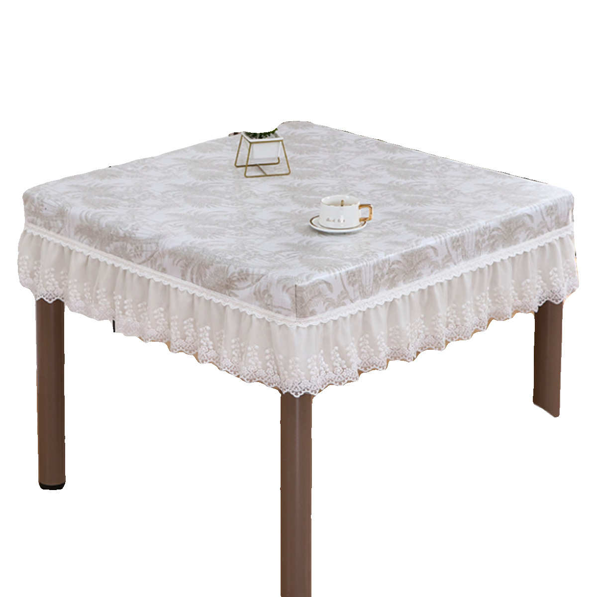 罩家用桌餐桌盖布桌防水布罩套现代布新款烤火防尘桌布正方形方桌