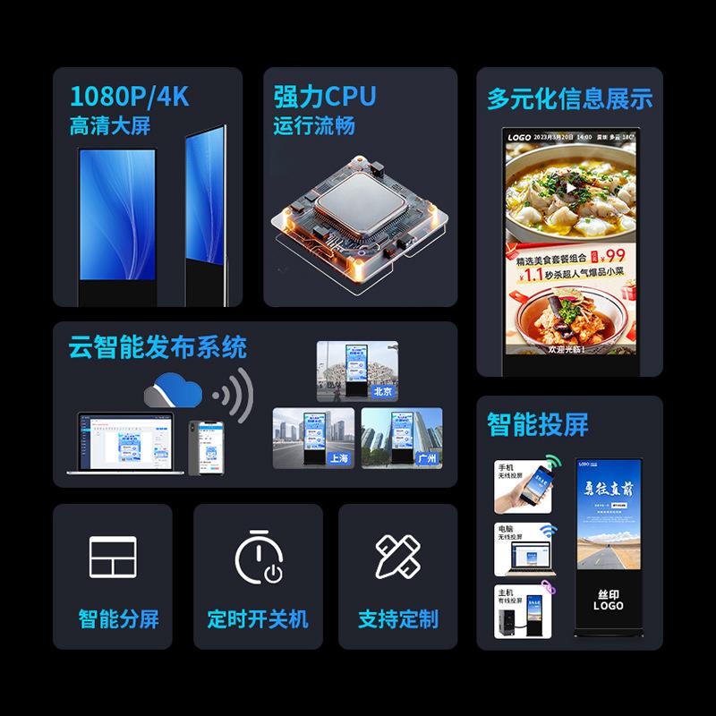 55英寸触摸一体机广告机显示屏支持AI数字人+语音输入投屏
