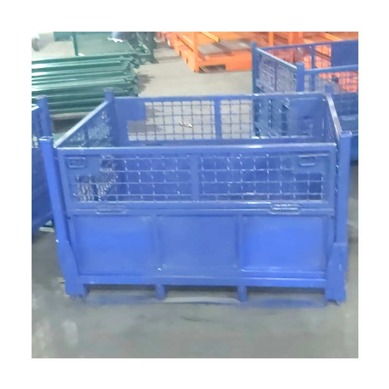 厂家供应货物仓储折叠网箱 铁皮物料箱周转箱堆垛箱仓库折叠网箱