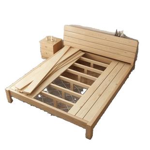 实木床1.5米现代简约CRU双人床.8x2米租房单人1床12m简易床架送床