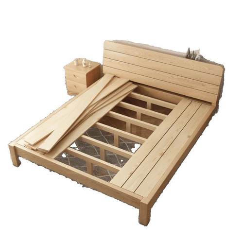 实木床1.5米现代简约CRU双人床.8x2米租房单人1床12m简易床架送床