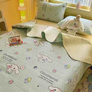 2榻02盖5新PYJ款纯棉床单四季通用全棉儿童榻米夹棉床单人件三件