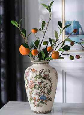 陶瓷轻花瓶客厅欧美新式古风客厅复中式插花奢家居FS737807大摆件